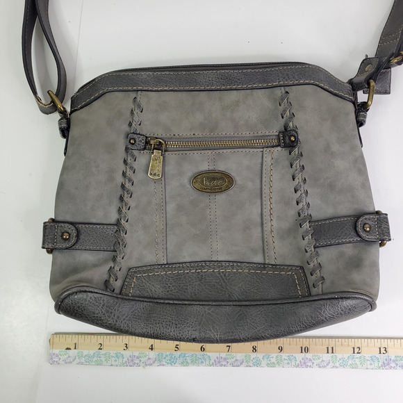 B.O.C. Born Concepts Womens Gray Buckle Shoulder Crossbody Purse 100622 - Picture 15 of 16